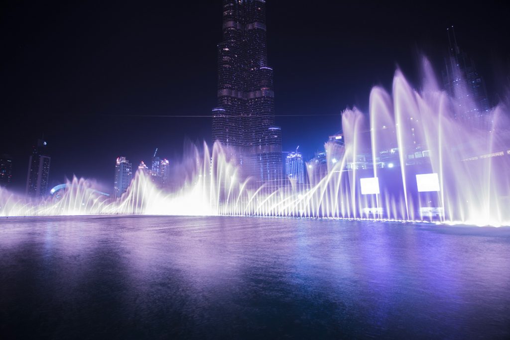 Dubaï où voir le spectacle de la fontaine dansante