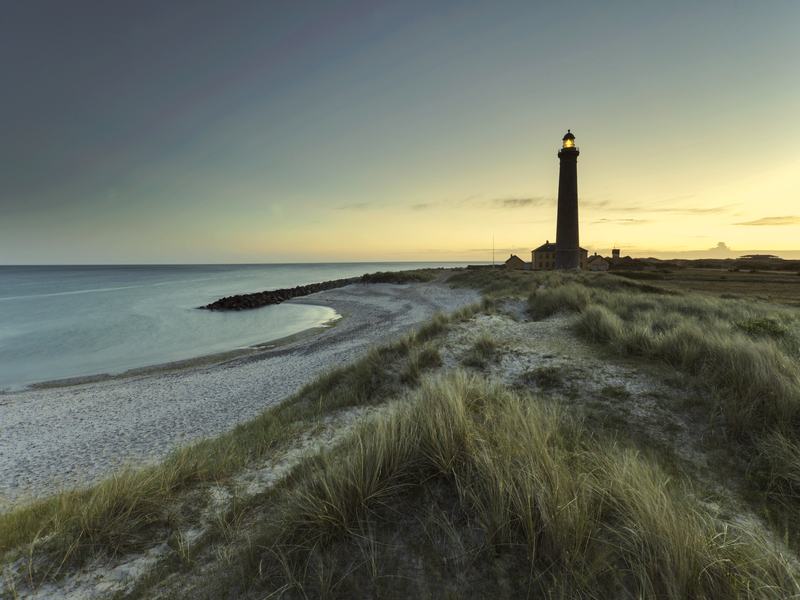 Danemark, Skagen, phare à la plage