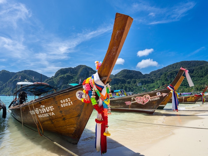Bateaux de pêche de Bophut en Thaïlande