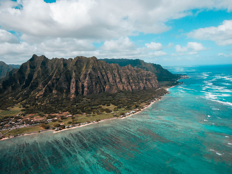 Vue des îles principales d'Hawaï