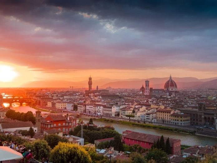 Vue de Florence au coucher du soleil