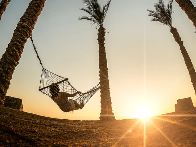 Hamac au coucher du soleil à Hurghada