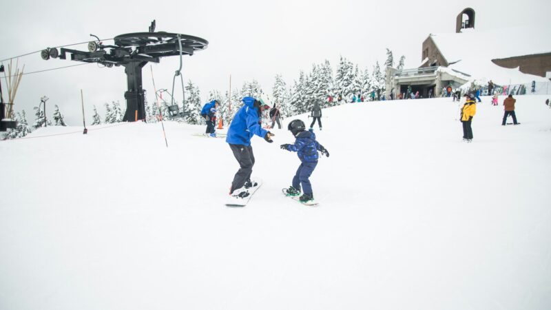 surf sur les pistes de ski