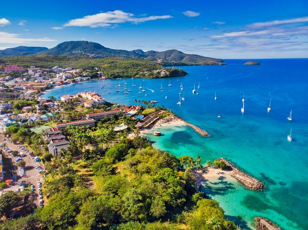 vue aérienne d'une côte en Martinique
